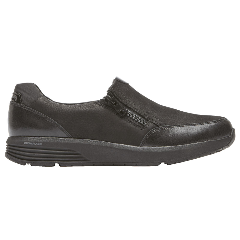 Rockport Slip-Ons Dame Svart - Trustride Side Zip - QJYL65829